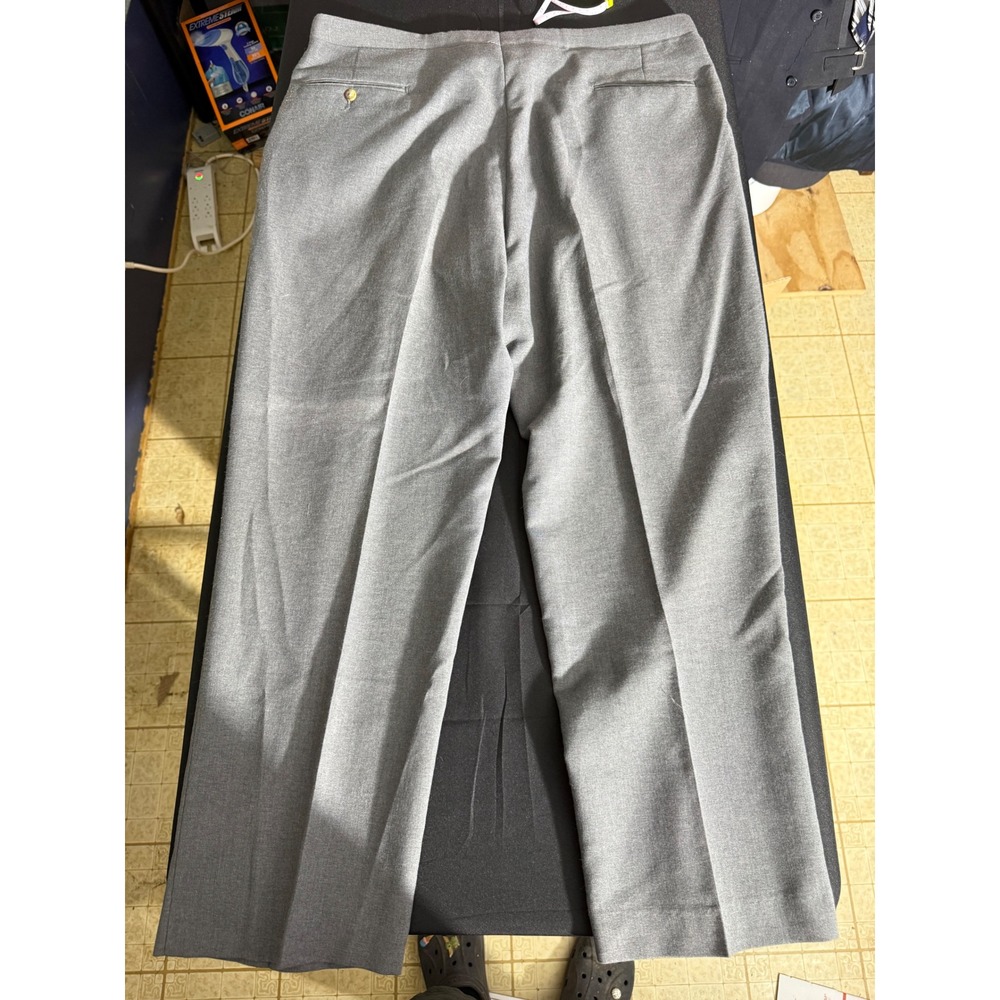 Dockers Premium Dress Pants 44x30 Beige Excellent Pleated Cuffed Polyester